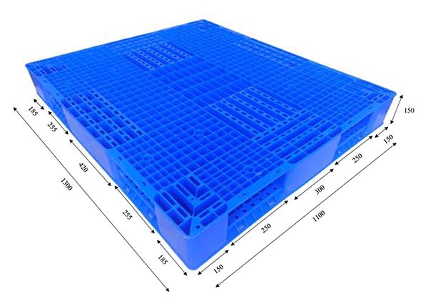 Pallet nhựa 1100x1300x150mm 2 mặt