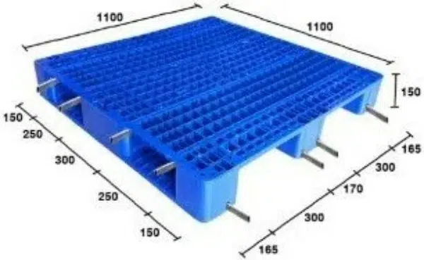 Pallet nhựa 1100x1100mm lõi thép